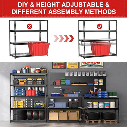 WORKPRO 5-Tier Heavy Duty Metal Shelving Unit, 48”W x 24”D x 72”H, Adjustable - Image 5