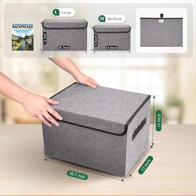 Large 42 Quarts Fabric Storage Bins - Image 2