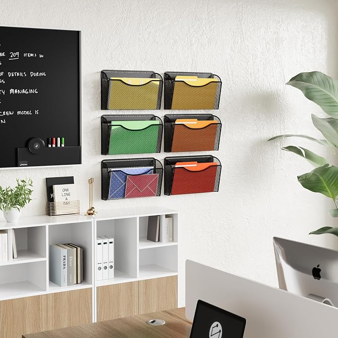 MINDEPOT Wall File Organizer, Hanging Wall File Holder, 1 Pack, Metal Mesh Wall - Image 5