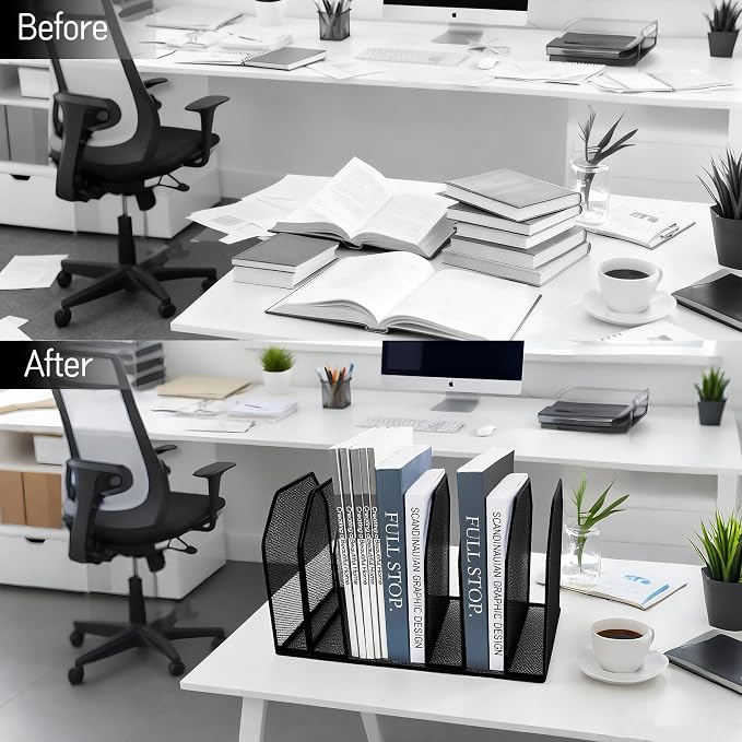 Adjustable Desk File Organizer, Detachable Office Folder Organizer, Compact - Image 7