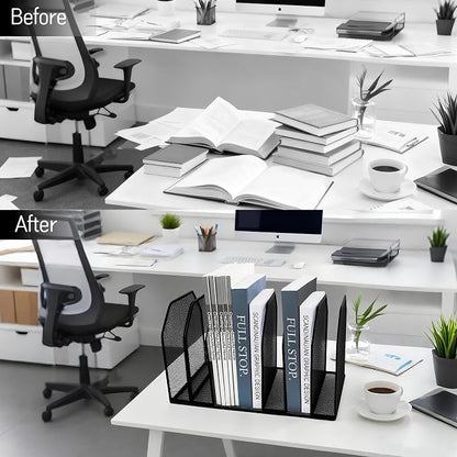 Adjustable Desk File Organizer, Detachable Office Folder Organizer, Compact - Image 7