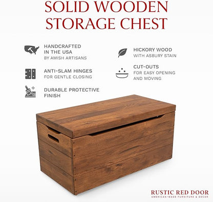 Amish Made Wooden Storage Chest Trunk Box - Image 2