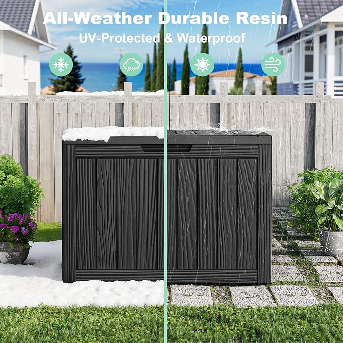 45 GallonOutdoor Storage Box, Resin Deck Boxes Waterproof, IndoorOutdoor Bin - Image 7