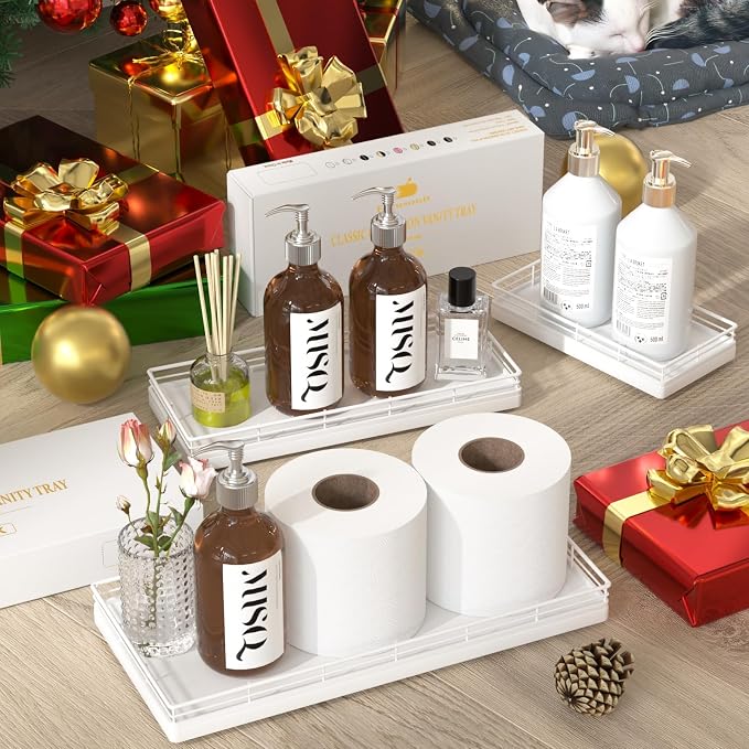 Oak Bathroom Toilet Tank Tray, for Perfume Makeup Candle Kitchen Counter Coffee - Image 6