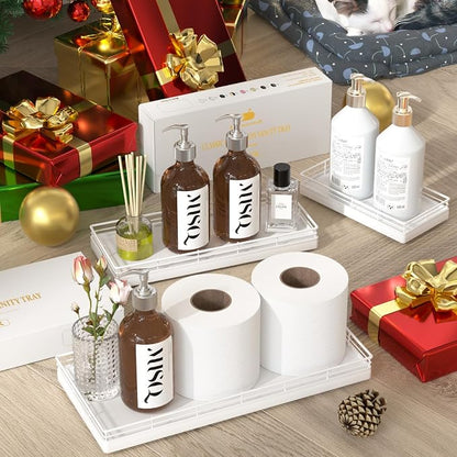 Oak Bathroom Toilet Tank Tray, for Perfume Makeup Candle Kitchen Counter Coffee - Image 6
