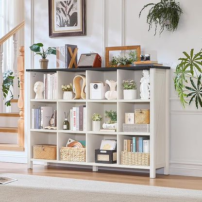 Joaxswe 12 Cube Storage Organizer, Farmhouse 62 Inch Warm White Display - Image 9