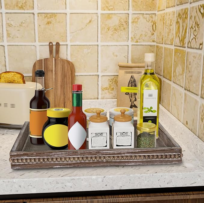 MAONAME Wood Serving Tray, Farmhouse Wooden Tray - Image 6