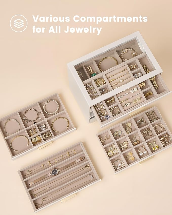Lolalet Jewelry Box Organizer, 6-Layer Jewelry Organizers and Storage Case - Image 3