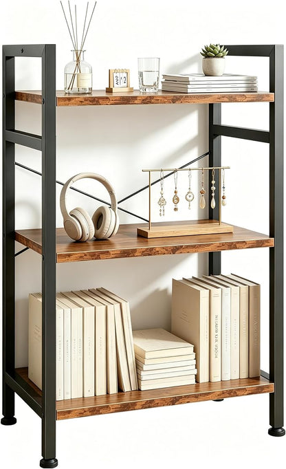 HealSmart 3 Tier Bookshelf, Free Standing Book Shelf Home Office Bookcase Shelf by HealSmart