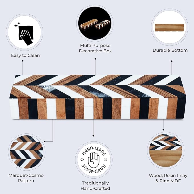 Handicrafts Home Slim Decorative Storage Box - Image 3