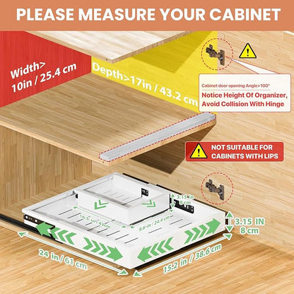 2 Pack Pull out Cabinet Organizer, Width Depth, - Image 2