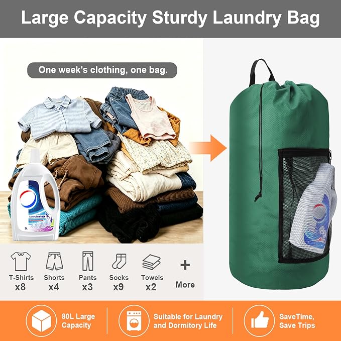 Laundry Bag Backpack Durable Laundry Bag - Image 6