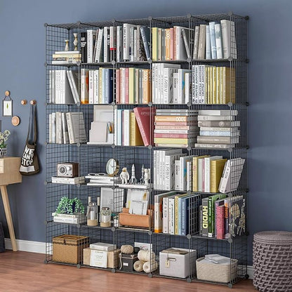 KOUSI 14"x14" Wire Cube Storage, Metal Grid Organizer, 30-Cube Modular Shelving - Image 2