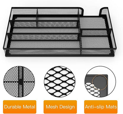 Desk Drawer Organizer, Small Metal Mesh Drawer Organizer Tray, Office Pencil - Image 3