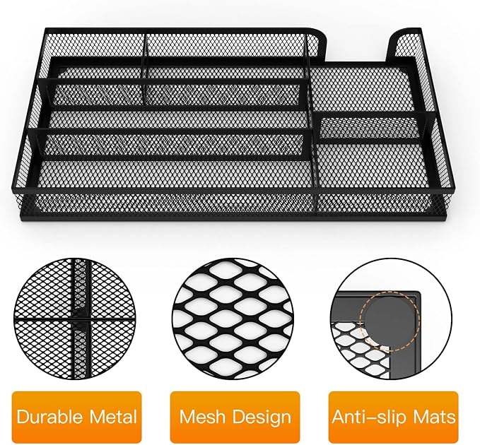 Desk Drawer Organizer, Metal Mesh Dividers Organizer - Image 3