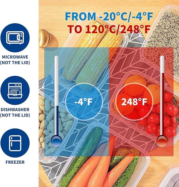 KIGI Food Storage Containers, 4-Sided Locking Lids, Airtight & Stackable - Image 5