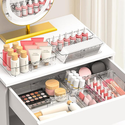 DILIBRA 12 Pcs Clear Extendable Drawer Organizer, Adjustable Drawer Storage - Image 6