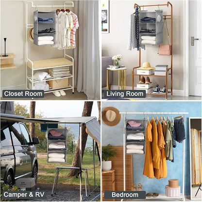 MAX Houser 3 Tier Shelf Hanging Closet Organizer, Closet Hanging Shelf - Image 4
