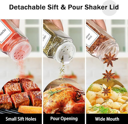 Aliggbent Spice Jars with Lable, Spice Containers Bottles, Glass Seasoning Jars - Image 3