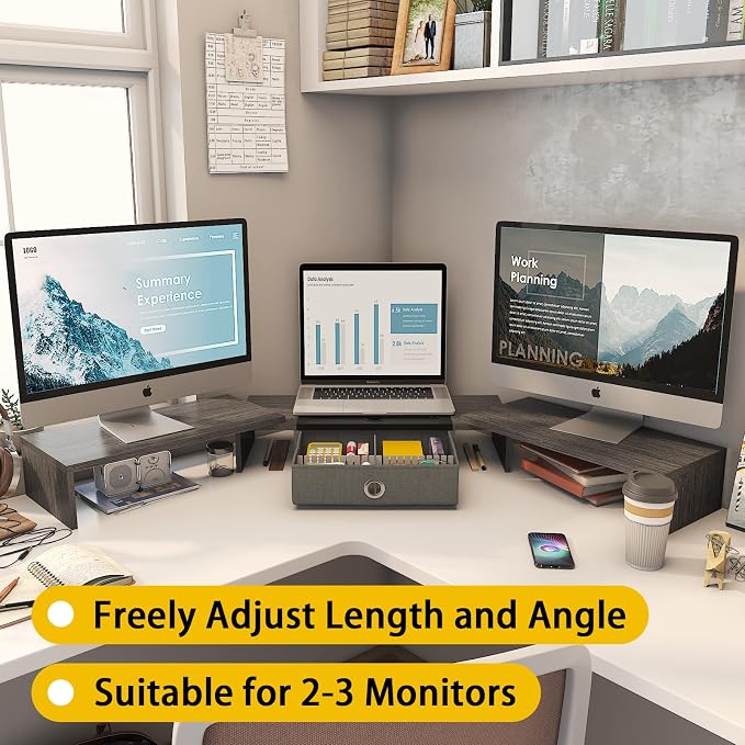 WESTREE Triple Dual Monitor Stand Riser - Image 3