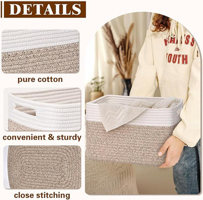 Storage Baskets for Organizing, 4 Pack Storage Baskets for Shelves, Woven - Image 5