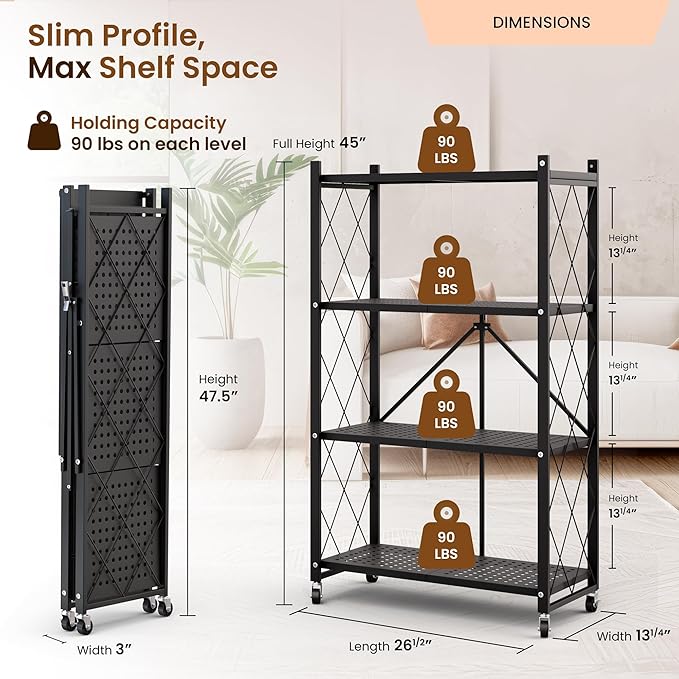 Our Modern Space 4-Tier Foldable Storage Shelf - Image 2
