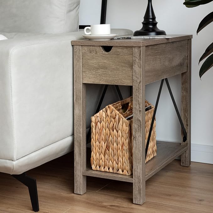 StorageWorks Hand-Woven Divided Magazine Basket, Rattan Magazine Holder - Image 6