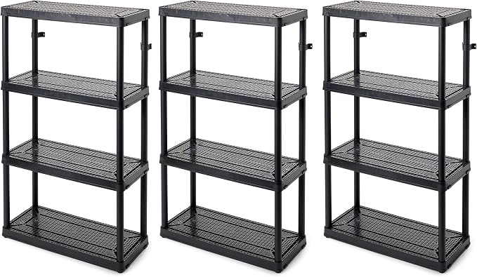 Gracious Living 4 Shelf Fixed Height Medium Duty Storage Unit 14 x 32 x 54.5 by GraciousLiving