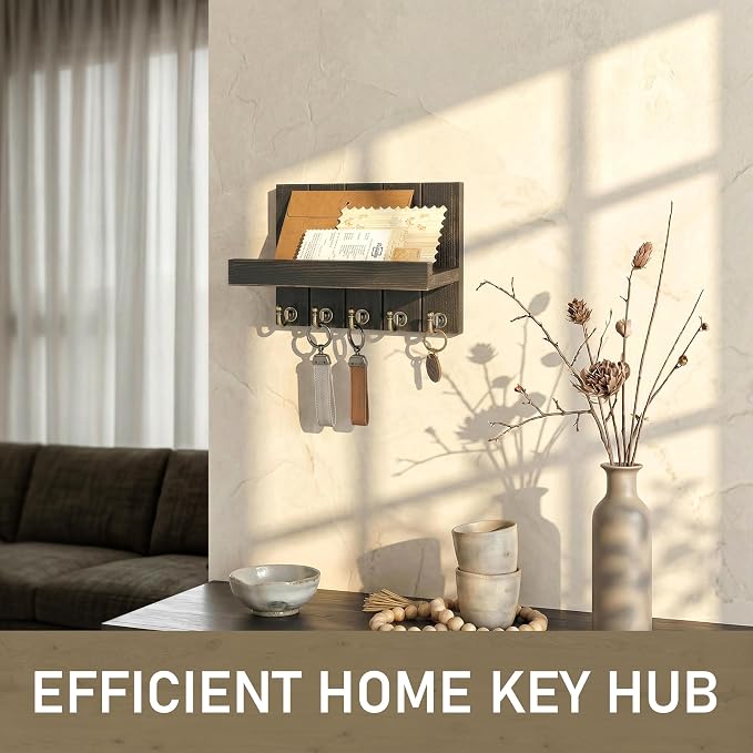 Rebee Vision Pine Wood Key Holder Wall Mount - Image 3