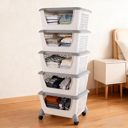 5-Tier Stackable Storage Bins, Organizer Basket - Image 6
