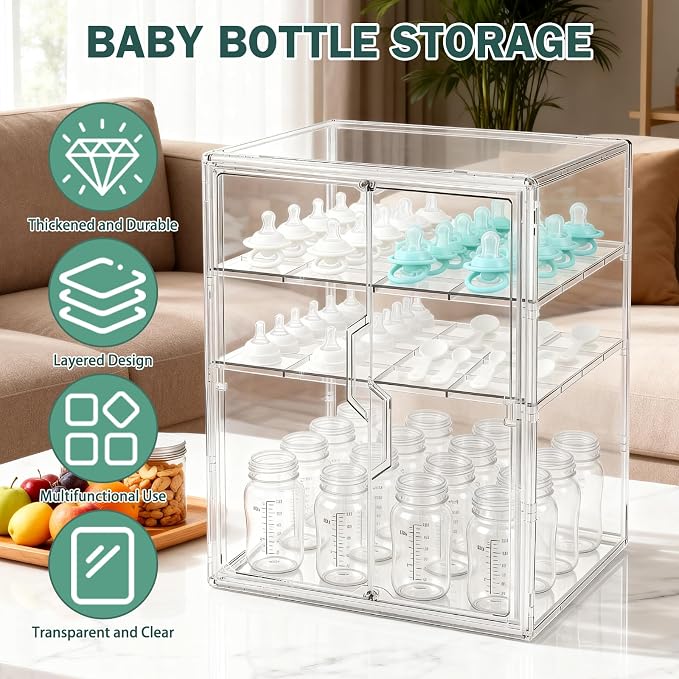 Baby Bottle Organizer, 3-Tier Bottle Storage - Image 6