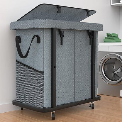 50 Gal Laundry Basket with Lid, Rolling Laundry Hamper with Wheels, Dirty by Unlockyourhomestoragelife