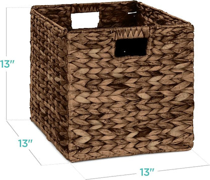 Best Choice Products 13x13in Pack of 5 Cube Storage Baskets, Water Hyacinth - Image 2