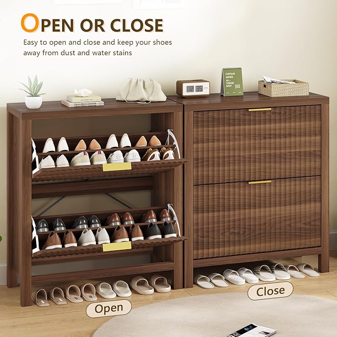 Fluted Shoe Cabinet Storage - Image 7