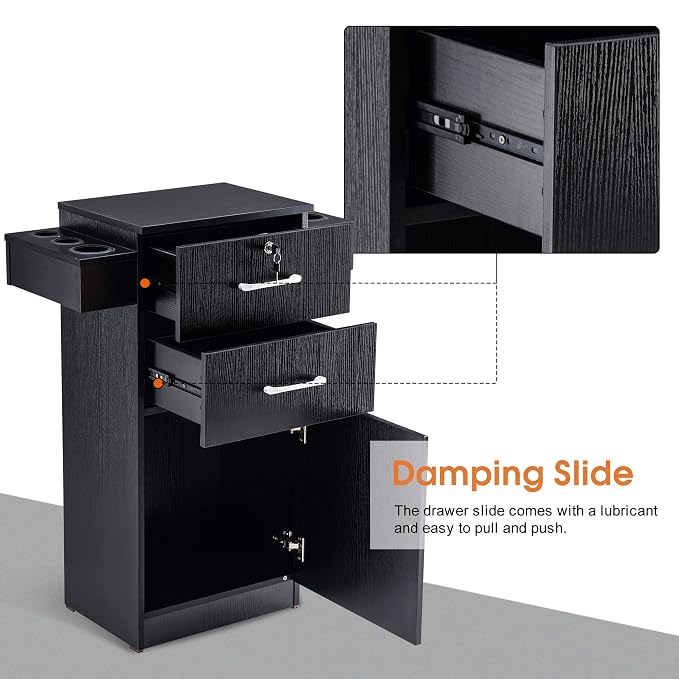 BarberPub 38"x18"x14" Locking Beauty Salon Storage Cabinet, Barber Styling - Image 7