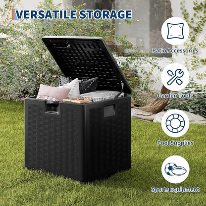 IDEALHOUSE 28 Gallon Resin Deck Box, Weatherproof and UV Resistant Outdoor - Image 3