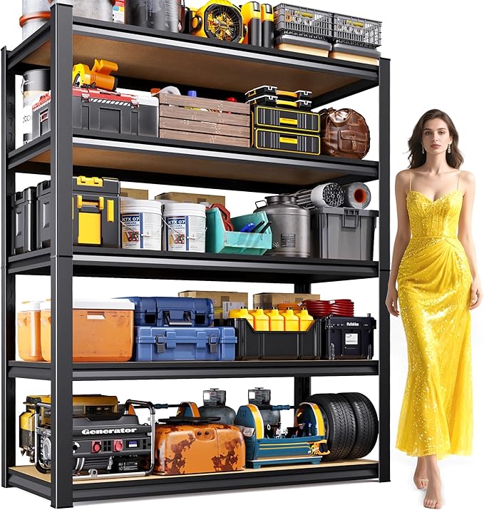 AOARGG 78"H-45.6"W Garage Shelving Heavy Duty Storage Shelves, Metal Adjustable by AOAORGG