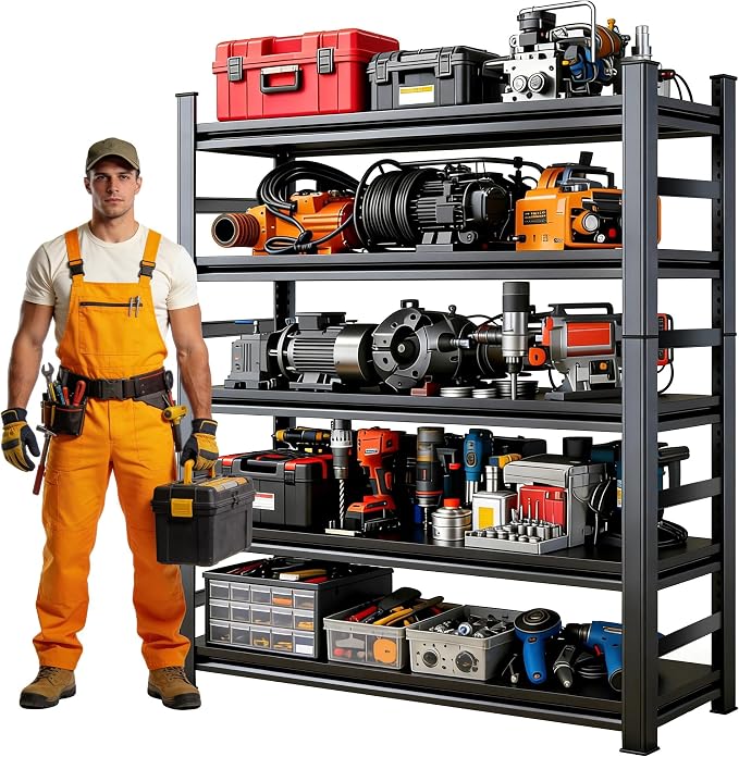 72''H Metal Garage Shelving Heavy Duty Storage Shelves Series, Large Industrial by Ergonova