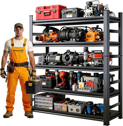 72''H Metal Garage Shelving Heavy Duty Storage Shelves Series, Large Industrial by Ergonova
