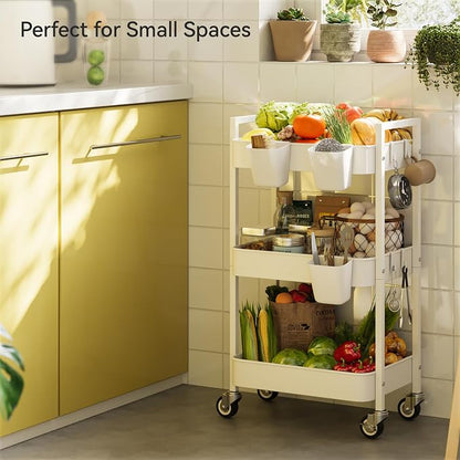 Nunsino 3 Tier Rolling Cart, Utility Cart - Image 2