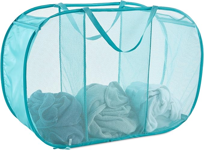 Seiritex Mesh Popup Laundry Hamper 3 Compartment Sortable Horizontal by SEIRITEX