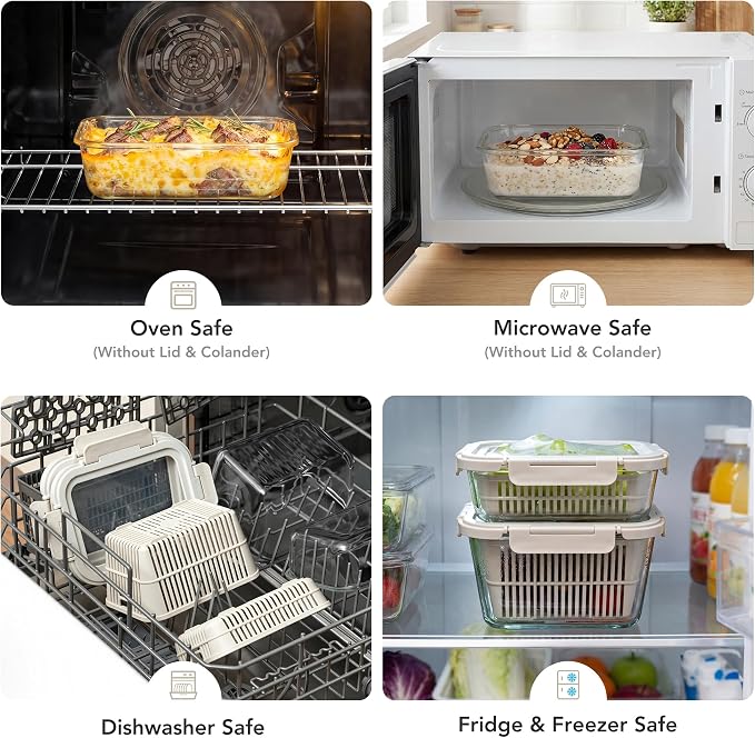 GENICOOK Glass Produce Storage Containers - Image 6