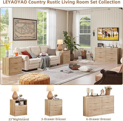 LEYAOYAO Fluted Nightstand - Image 3