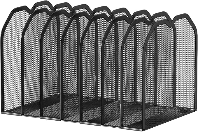 Black 7-Section File Folder Organizer by Unknown
