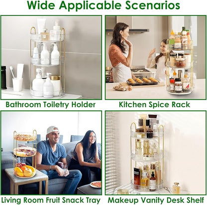 360° Rotating Makeup Organizer for Vanity, 3 Tier Spinning Perfume Cosmetic - Image 6