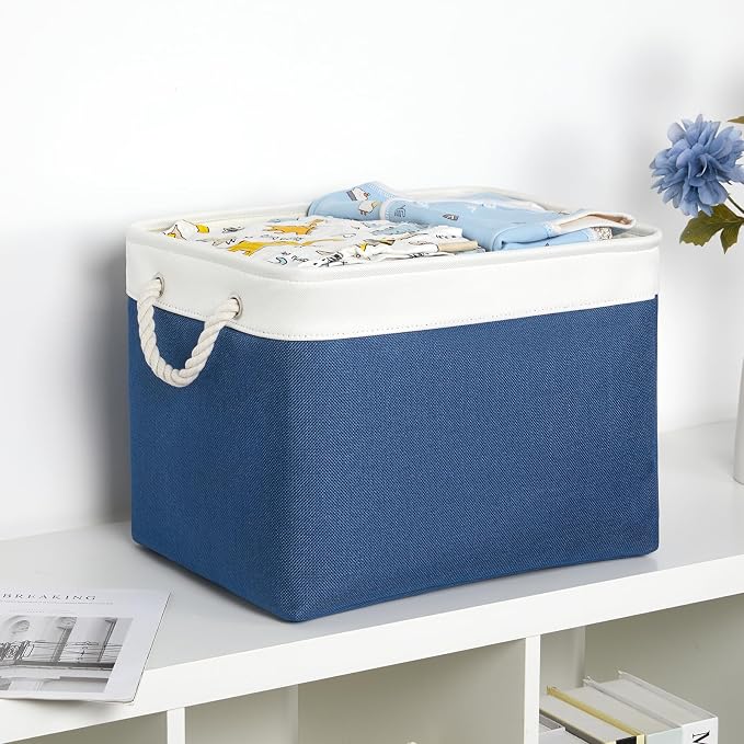 Bidtakay Large Storage Baskets for Shelves 3 Pack Fabric Storage Bins for - Image 9