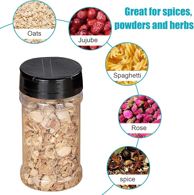 Spice Bottles, Dabacc 20Pcs 7oz Clear Plastic Container Jars - Image 5