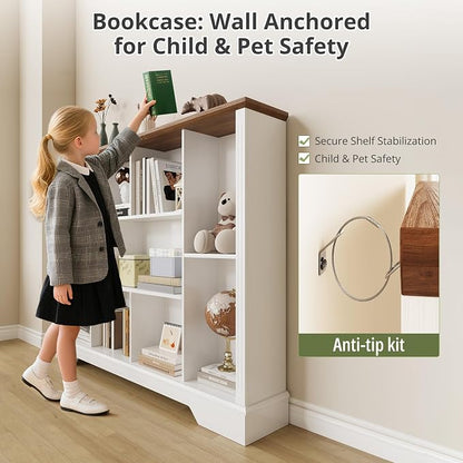 10 Cube Storage Bookcase, Modern 3-Tier Wooden Storage Organizer Open Bookshelf - Image 7
