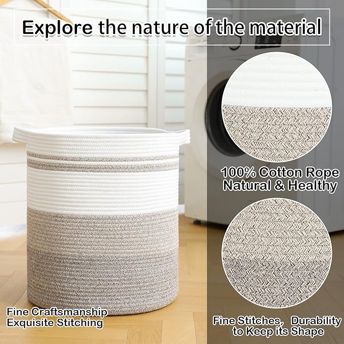 OIAHOMY 58L Laundry Baskets-Laundry Hamper, Storage Basket - Image 4