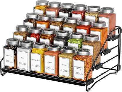 4 Tier Spice Rack for Cabinet, Spice Rack Organizer, Depth Adjustable Spice by BOIVSHI